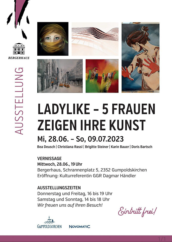 Gruppenausstellung "Ladylike", Bergerhaus, Gumpoldskirchen, 2023