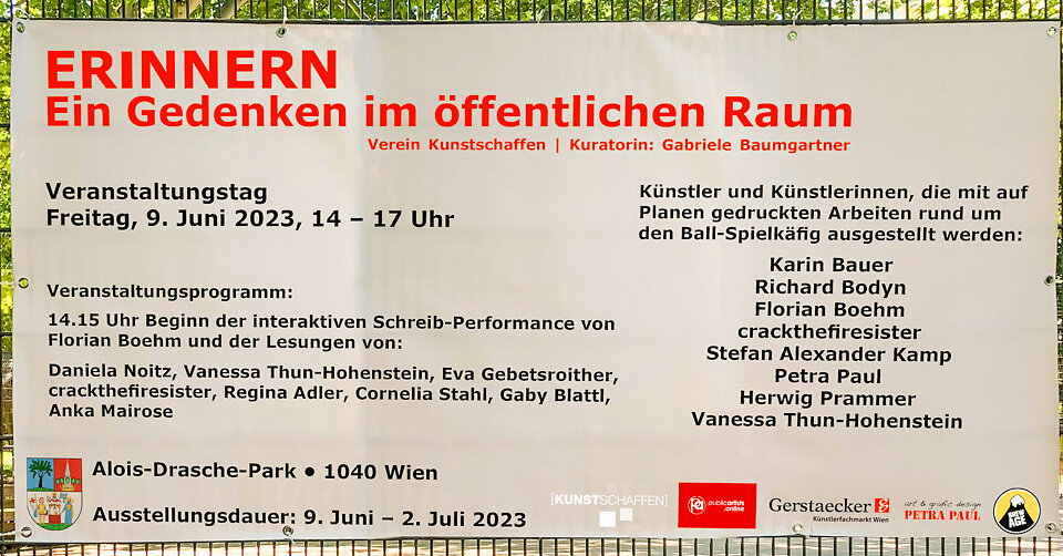 Gruppenausstellung "Erinnern" v.Kunstschaffen, a.Draschepar, Wien, 2023