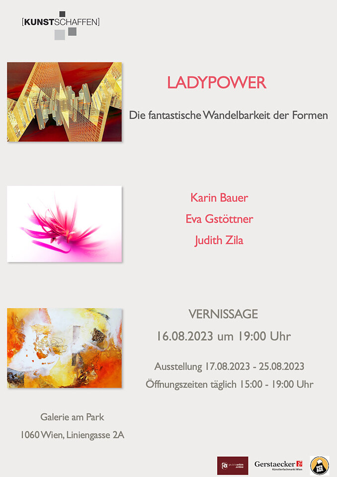 Gruppenausstellung 'Ladypower' V.Kunstschaffen, Galerie am Park, Wien, 2023