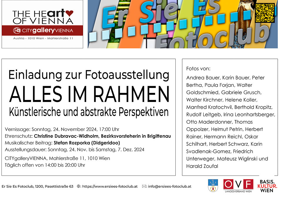 Gruppenausstellung 'Alles im Rahmen' ESE Fotoclub, City Gallery Vienna, 2024